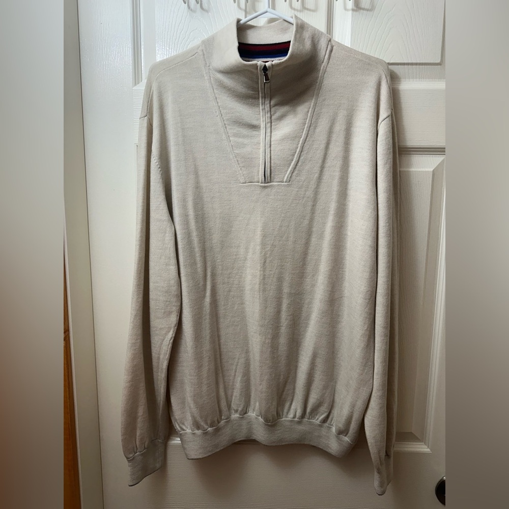 Robert Graham Men’s 100% Wool Quarter Zip Sweater XXL